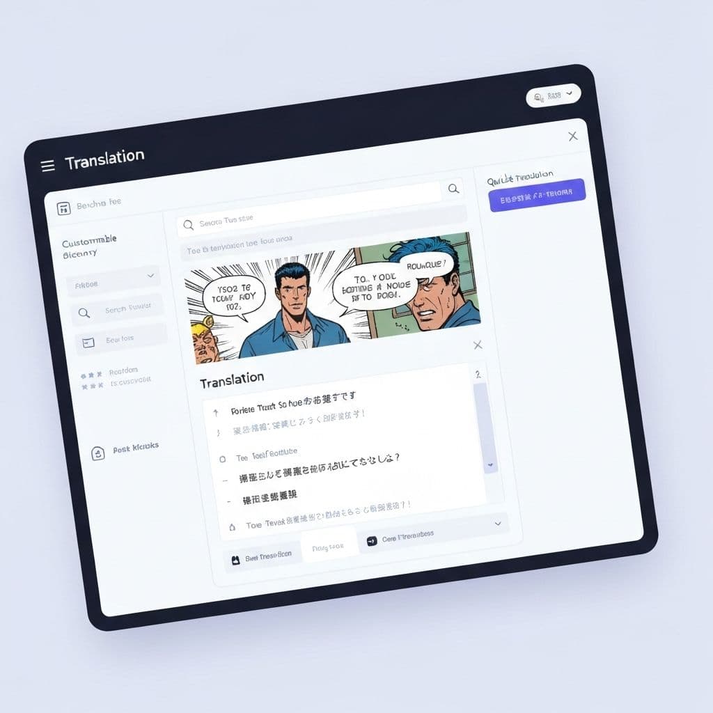 Comic translation interface preview